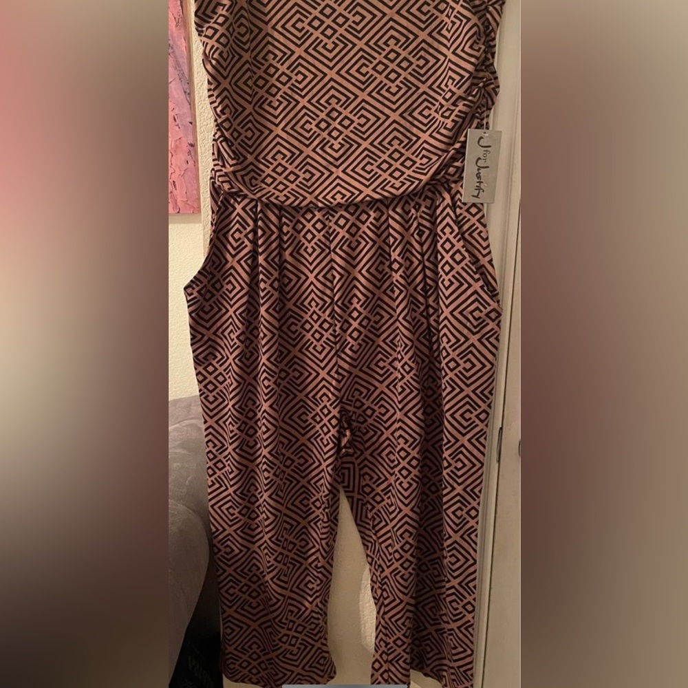Plus Size Women’s brown romper with pockets size 2X New